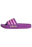 adidas Adilette Shower Slides Sandal, Purple Burst/Bliss Pink/Semi Ice Tangerine, 30.5 EU