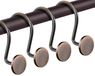 Crochets de rideau de douche décoratifs - Set de 12 en bronze