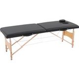 Icecat Table de massage pliante, lit de massage 2 zones 186 x 60 cm portable, hauteur réglable noir