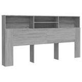 VidaXL Hoofdbordkast 200x19x103,5 cm grijs eikenkleurig