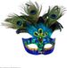 Finidi Oogmasker Pauw met Veren Zwart/Blauw/Groen Veren voor Vrouwen
