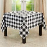 SARO LIFESTYLE Buffalo Plaid Tafelkleed, 56% Katoen - 44% Polyester, Zwart, 70 Inch
