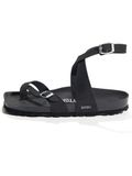 Bayton Sandalen met riem 'SWAN' zwart / zilver / wit
