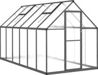 vidaXL Tuinkas met basisframe 334x169x195 cm Aluminium Antracietkleur