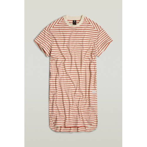 G-Star RAW Gestreept Jurk Rood/Crème