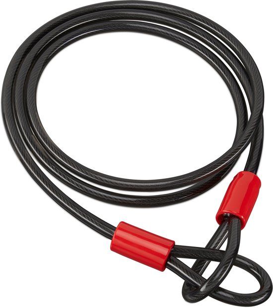 Relaxdays Stalen kabel met lussen - staalkabel - beveiliginsgskabel - fietsslot - 2 m
