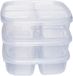 Kigima Boîtes repas avec 3 compartiments, set de 2, 1,6 l - Transparent
