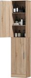 HOMCOM Staande badkamerkast-Spaanplaat, MDF-40B x 35D x 180H cm-Naturel hout