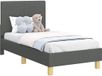 vidaXL Peuterbedframe met hoofdbord, donkergrijs, 70 x 140 cm, stof
