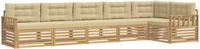 vidaXL Buiten bankenset 6 st Wit en Beige Polyester