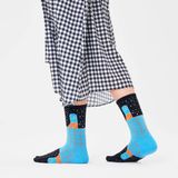 Happy Socks Future Unknown Chaussette mi-mollet - Unisexe - Noir - à carreaux - Pointure 36-40