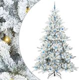 vidaXL - Kunstkerstboom - Hinged - Wit - 240 cm - PVC en Staal