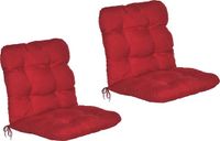 Beautissu Flair NL – Set van 2 Tuinkussens Lage Rug Rood – 100x50x8 cm – Polyester – Zitkussen Matraskussen voor Tuin Meubelen