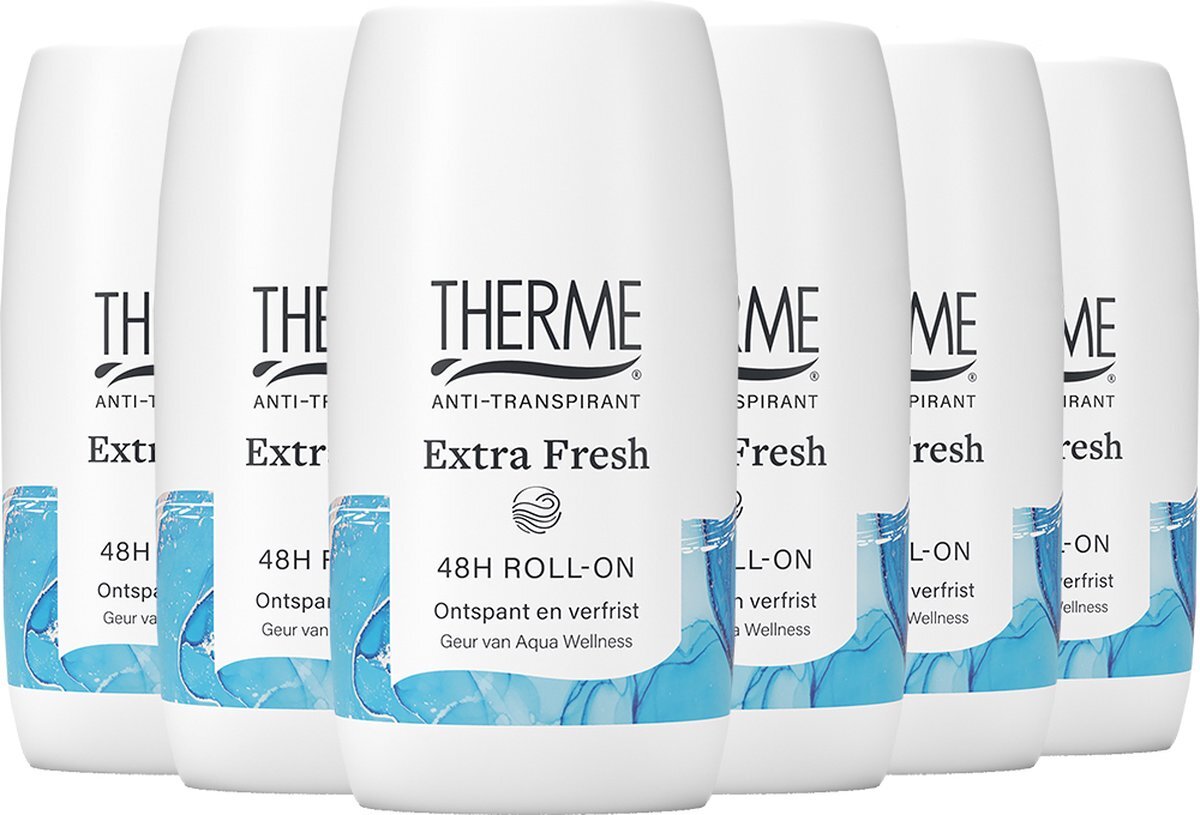 Therme Anti-Transpirant Extra Fresh Thalasso Roller - 6 x 60 ml - Voordeelverpakking