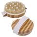 Vivezen Brosse de massage et de drainage, anti-cellulite en bambou 11 x 11 x 3,5 cm avec poignée de maintien