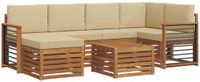 vidaXL - Hoek loungeset - 7-delig - Natuurlijk en Beige - Polyester
