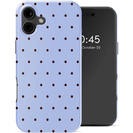 Selencia Hoesje - Geschikt voor Apple iPhone 16 - Backcover - Happy Dots Digital Sky