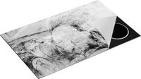 Chefcare Inductie Beschermer Abstracte Kunst - 85x52 cm - Zwart Wit