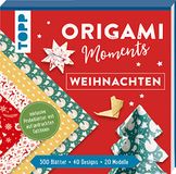 Origami Moments Weihnachten. Der perfekte Faltspaß für Winter & Weihnachten: Block mit Faltblättern und Anleitungen. 300 Blätter-40 Designs-20 Modelle-8 Probeblätter mit aufgedruckten Faltlinien