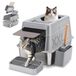 Merkloos Kattenbak Roestvrij Staal XXL - 38 Liter - Klapdeksel - 61 x 42 x 39 cm