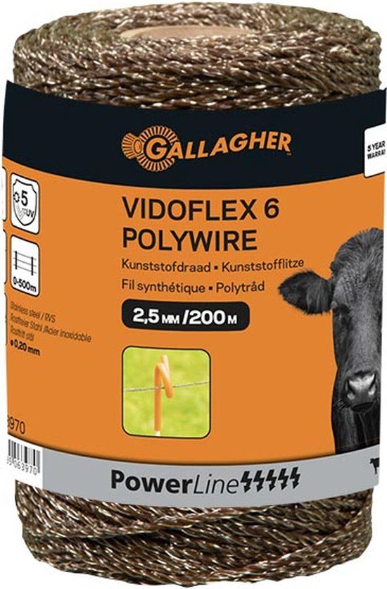 Gallagher Schrikdraad Vidoflex 6 Powerline terra 200mtr