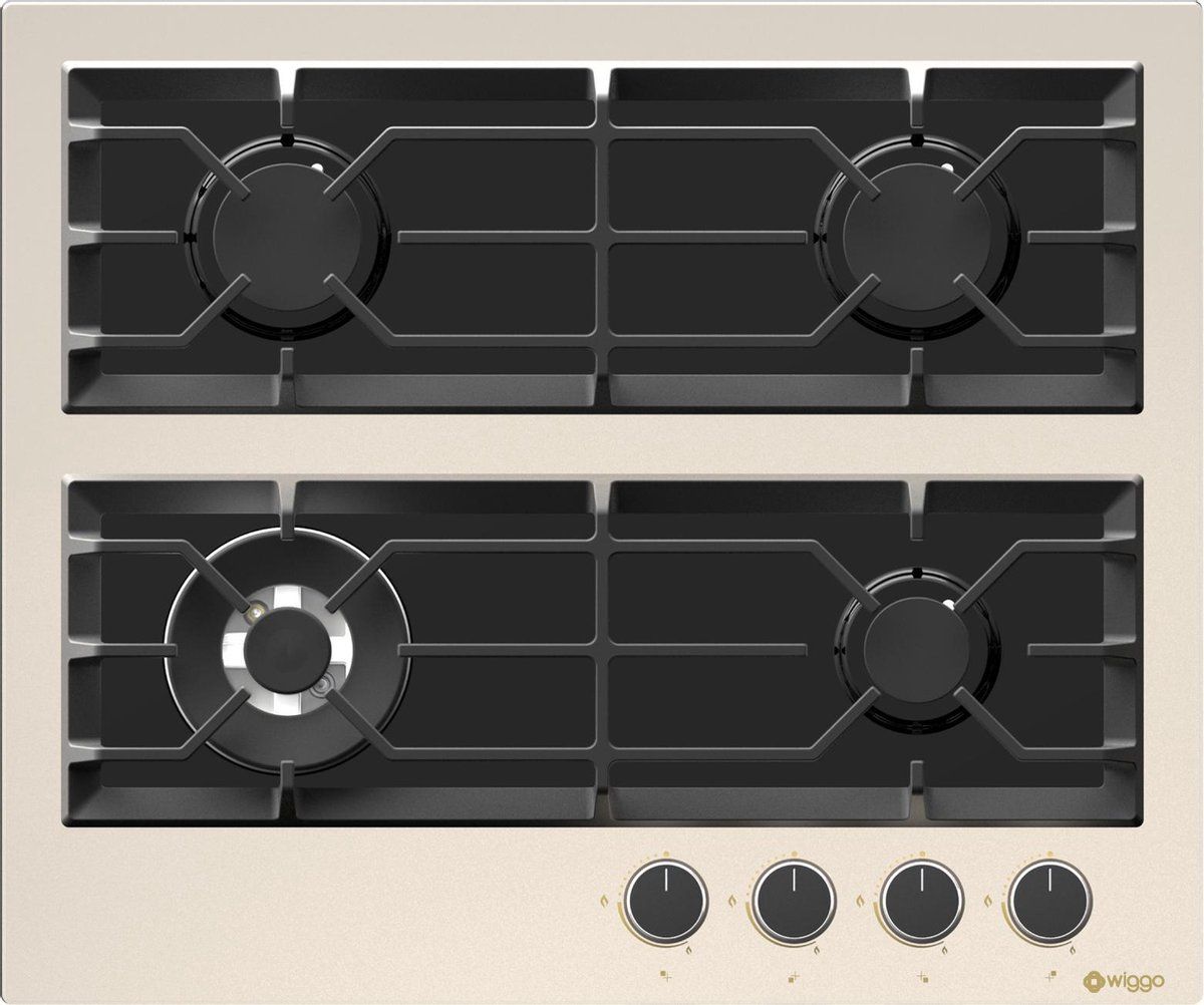 Wiggo WH-G634GR(C) Serie W Inbouw gaskookplaat met Wok 60cm