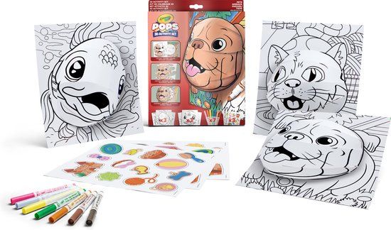 Crayola POPS - 3D-Activiteiten Set, om 3D-tekeningen te Kleuren en te Maken, Creatieve Activiteit en Cadeau voor Kinderen, Puppythema, vanaf 6 jaar, 04-2804