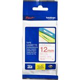 BROTHER TZe232 PTouch-tape, 12 mm x 8 m, rood/wit gelamineerd