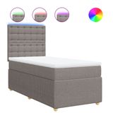 VidaXL Boxspringbed met matras, taupekleurig, 90x200 cm, met stoffen bekleding