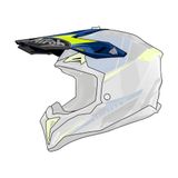 AIROH Aviator 3 Push Blue Gloss Peak Kit