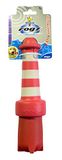 ROGZ LH02-C Lighthouse Hond Fetch Toy/drijvend werpspeelgoed, rood/wit