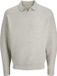 JACK&JONES JREBSONAR KNIT SPLIT NECK Pull Homme Gris Clair Chiné XXL