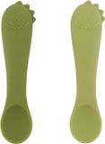 Trixie Eerste Babylepels 2-Pack - Mr. Dino - Zachte Siliconen - Gemakkelijke Grip - 4m+