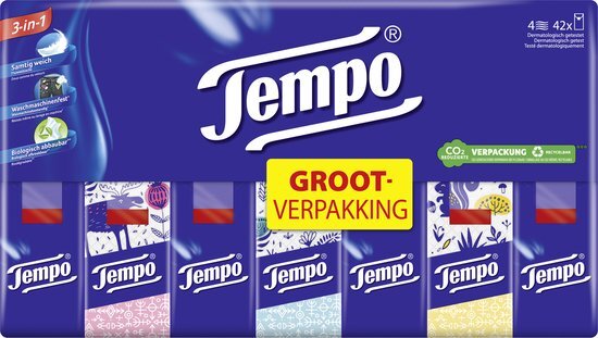 Tempo zakdoeken 42x10 4-laags geparfumareerd