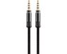 Allteq Stereo Audio Jack Kabel 3.5 mm | Slimline | AUX Kabel Gold Plated | Male to Male | Jack To Jack | Universeel | Auto - Telefoon | Zwart | 1,5 meter