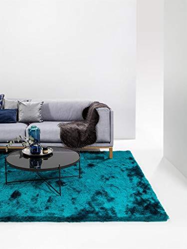 benuta Shaggy Hoogpolig tapijt Whisper Turquoise 120x170 cm | Langpolig tapijt voor slaapkamer en woonkamer