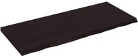 vidaXL - Wastafelblad - 120x50x(2-4) cm - Behandeld Massief Hout - Donkerbruin