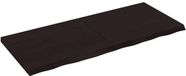 vidaXL - Wastafelblad - 120x50x(2-4) cm - Behandeld Massief Hout - Donkerbruin