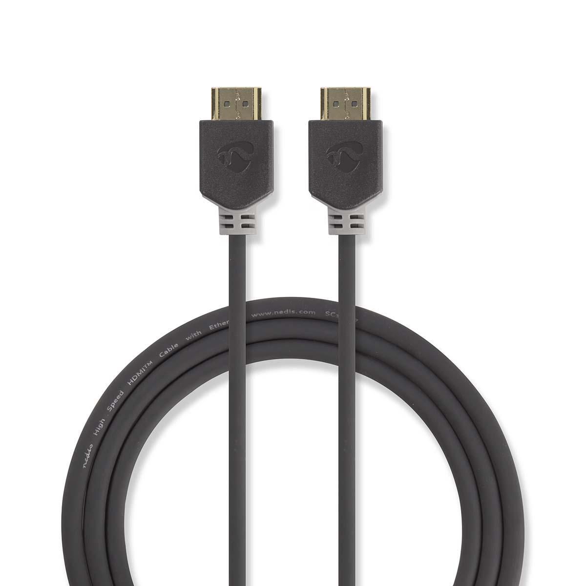 Nedis HDMI Kabel - 1 m - Antraciet - 3D