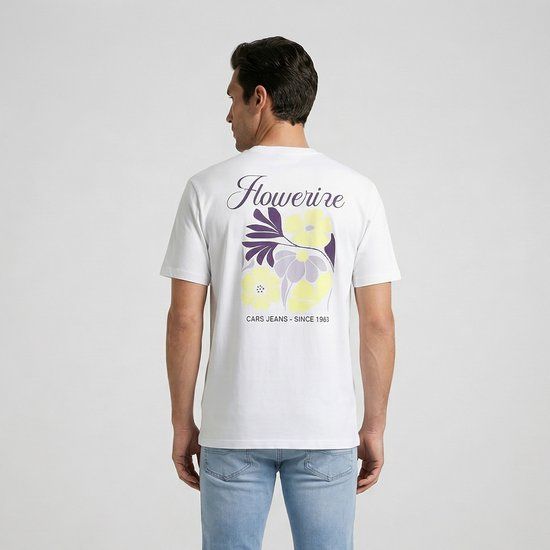Cars Jeans T-shirt Ritzo Heren Wit Maat L
