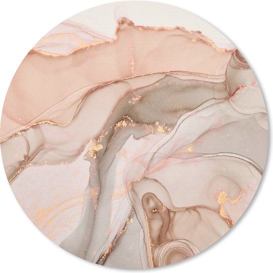 MousePadParadise Ronde Muismat - Marmer Roze - 40x40 cm