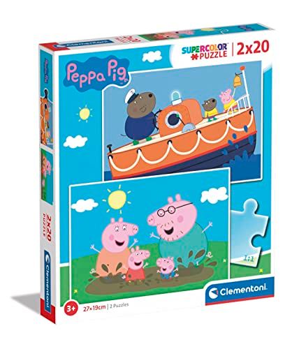 Clementoni - Peppa Pig Supercolor Pig - 2 x 20 stukjes - Puzzel - 3 jaar+