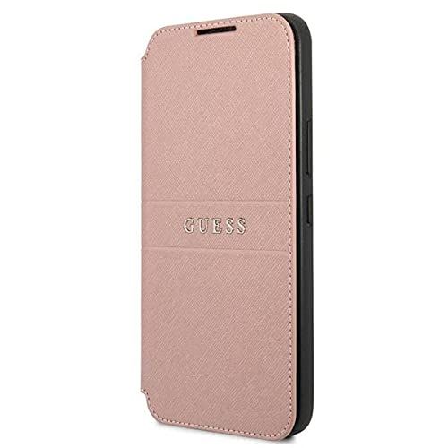 Guess GUBKS22MPSASBPI hoes voor S22+ S906 roze beuken Saffiano Stripes