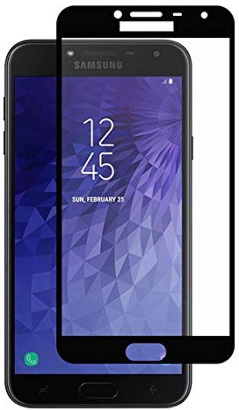 MK24 2 Pack Samsung Galaxy J4 (2018) Screenprotector Glazen Gehard Full Cover Volledig Beeld Tempered Glass