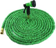 Sans marque Tuyau d'eau de jardin Extensible 50ft Vert - Avec raccords en laiton et pistolet d'arrosage