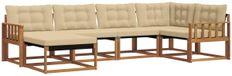vidaXL - Ensemble de canapé d'extérieur - 6 pièces - Acacia massif naturel et beige