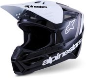 Alpinestars S-M3 Radium Zwart Wit Grijs Crosshelm - Helm