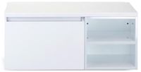 BES LED Frozen Badmeubelset 100 cm - Greeplijst in Kleur - Wastafel Regaalkast met Bovenblad Wit Hoogglans