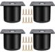 Set de 4 pieds de meuble ronds en métal 5 cm noir