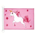 AZ FLAG Bootvlag Roze eenhoorn 45x30 cm